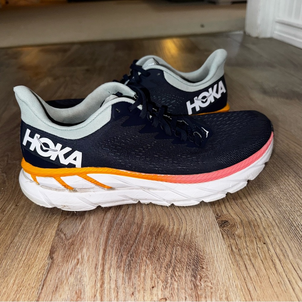 Hoka Black and Orange Women's Sneakers